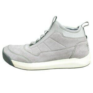 LL Bean Vista Gray Suede Side Zip Stretch Collar Hiking Boots Size 8.5 M